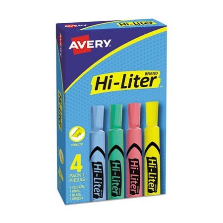 Avery Dennison HILIGHTER, DESK STYL, 4/ST 17752